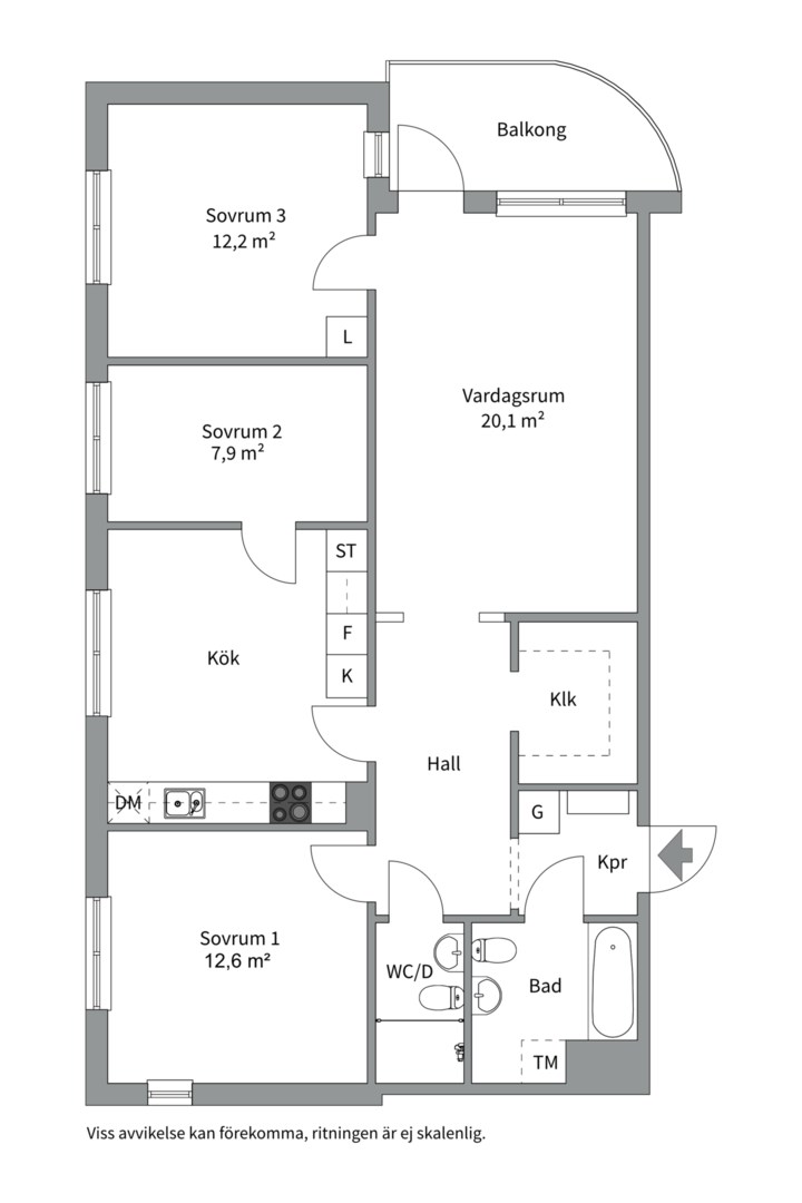 Planlösning från Serenadvägen 40, 2 tr, Såld i Nacka Forum, Nacka