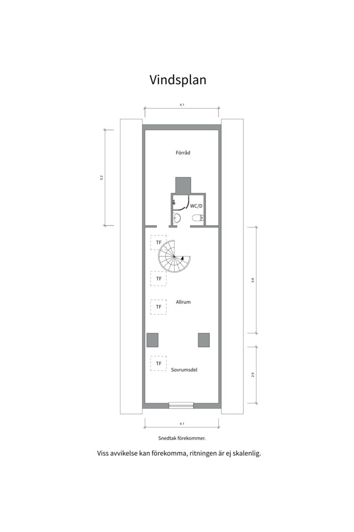 Planlösning från Övre Slottsgatan 9B, Såld i Öfre Slotts, Uppsala