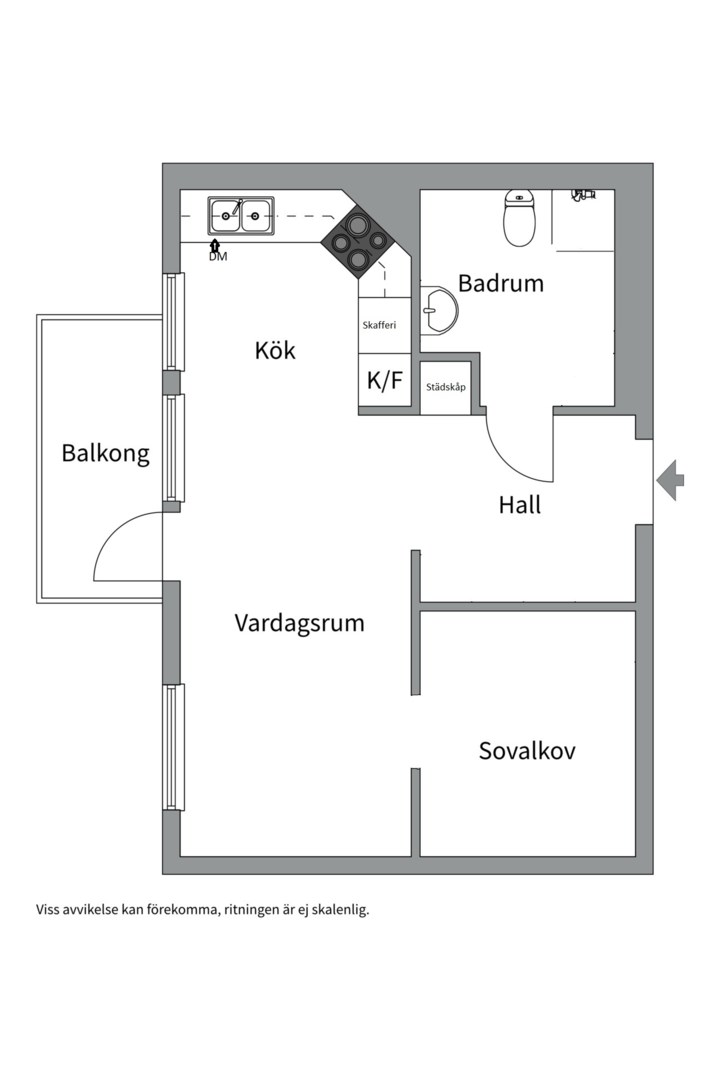 Planlösning från Kapellgatan 3, Såld i Kapellgärdet, Uppsala