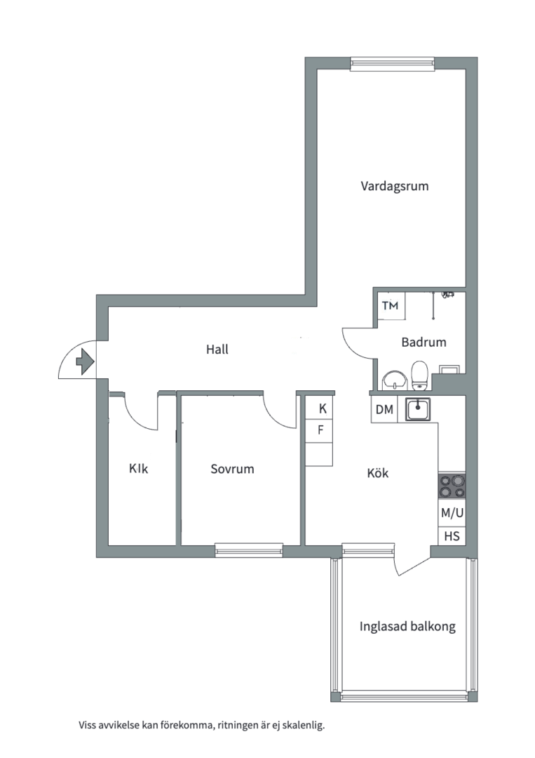 Planlösning från Fyrspannsvägen 66, Såld i Jarlaberg, Nacka
