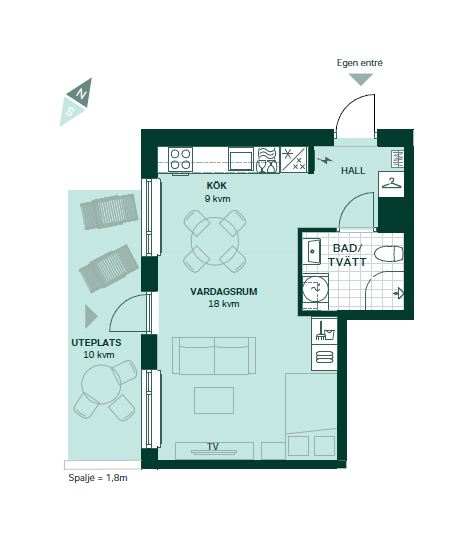 Planlösning från Ekoxvägen 4, Kommande i Ultuna, Uppsala