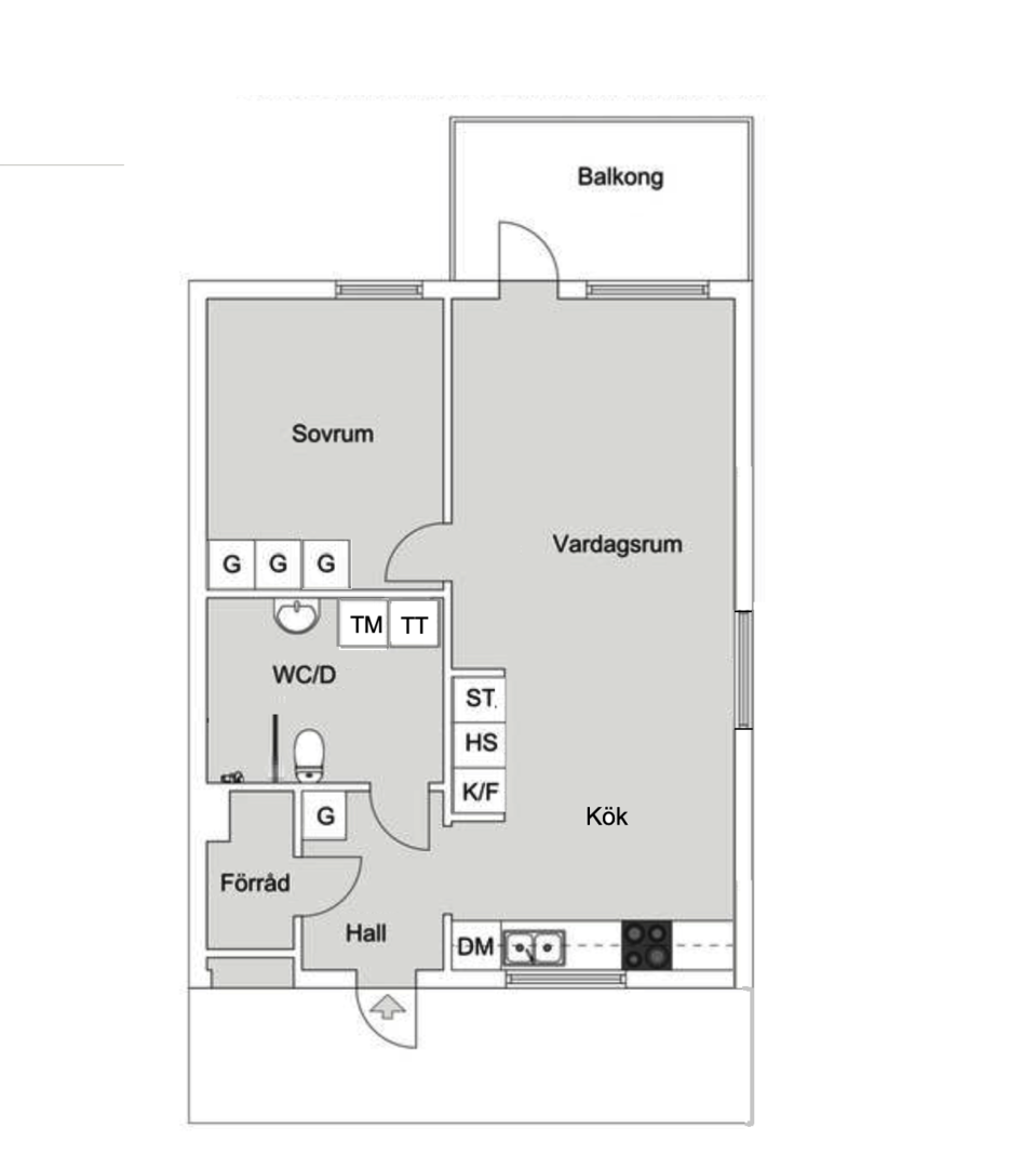 Planlösning från Fidravägen 59, vån 4/4!, Såld i Saltsjöbaden, Nacka