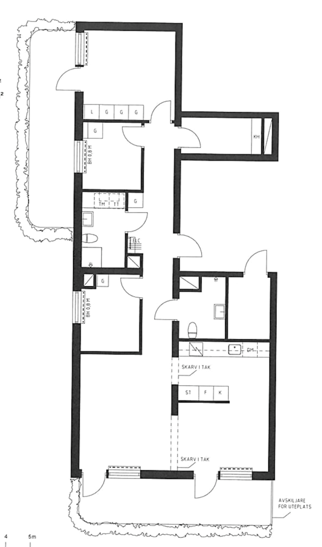 Planlösning från Edövägen 7E, Såld i Västra Orminge, Nacka