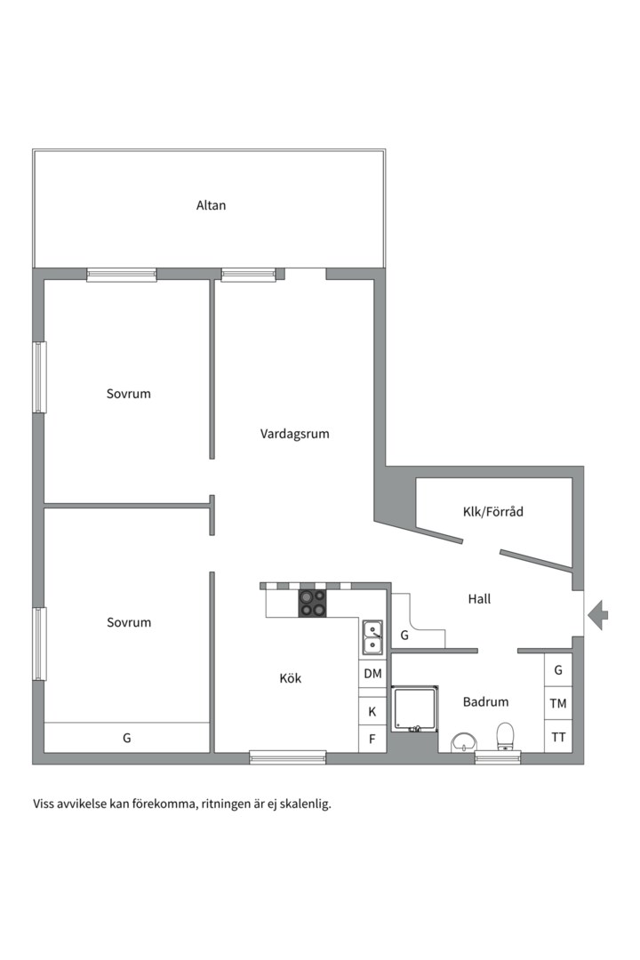Planlösning från Järla Gårdsväg 13, Såld i Järla sjö, Nacka