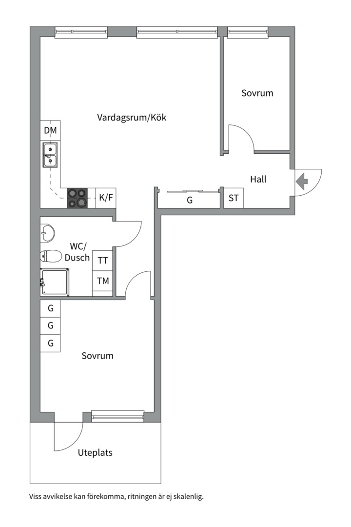 Planlösning från Chamottevägen 15, Såld i Porslinskvarteren, Värmdö