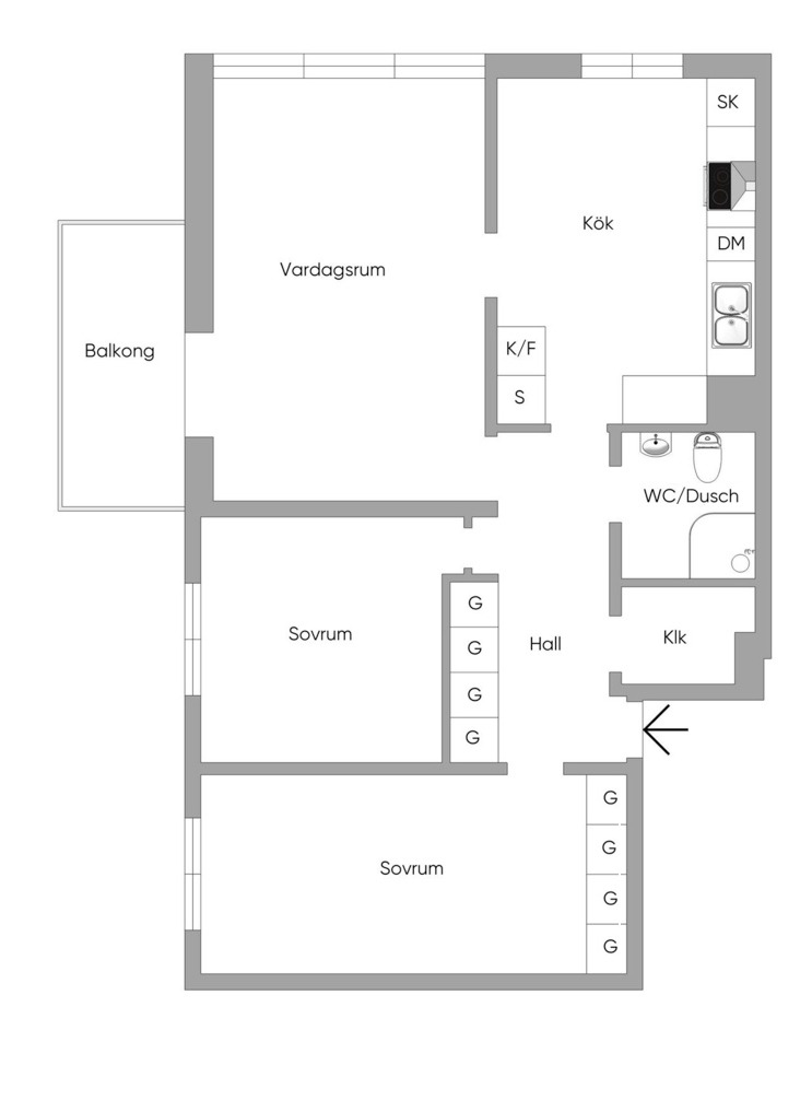 Planlösning från Edinsvägen 11, Såld i Ektorp, Nacka