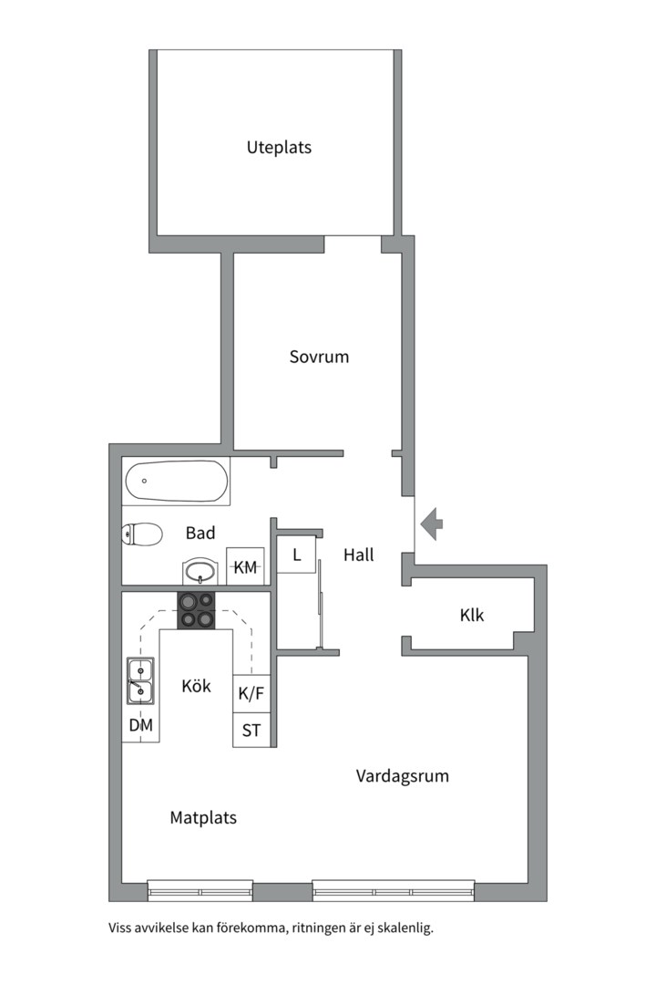Planlösning från Torngatan 12, Kommande i Kapellgärdet, Uppsala