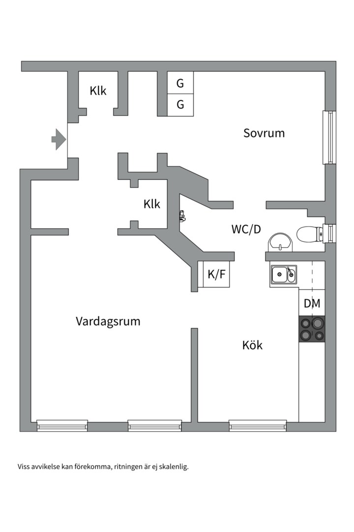 Planlösning från S:t Johannesgatan 3B, Såld i Främre Luthagen, Uppsala