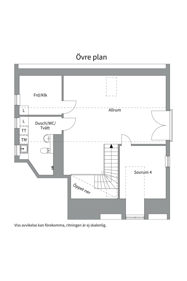 Planlösning från Karbidgränd 2, Såld i Järla sjö, Nacka