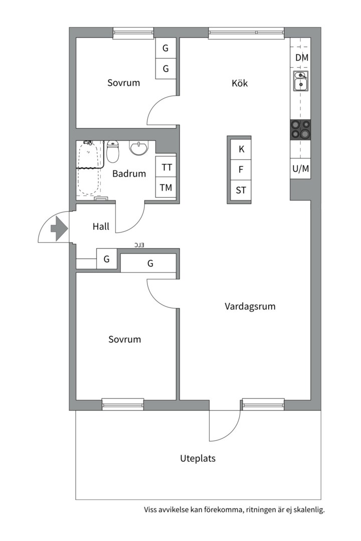 Planlösning från Torgny Segerstedts allé 28, Såld i Rosendal, Uppsala