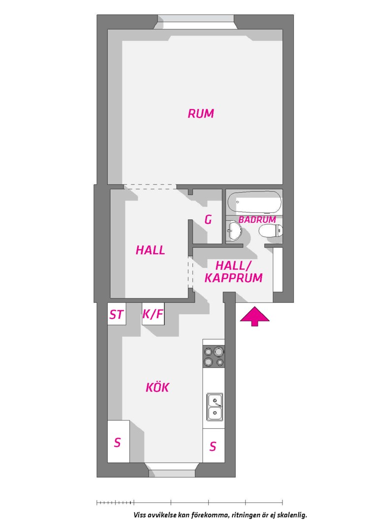 Planlösning från S:t Göransgatan 31A, Såld i Fålhagen, Uppsala