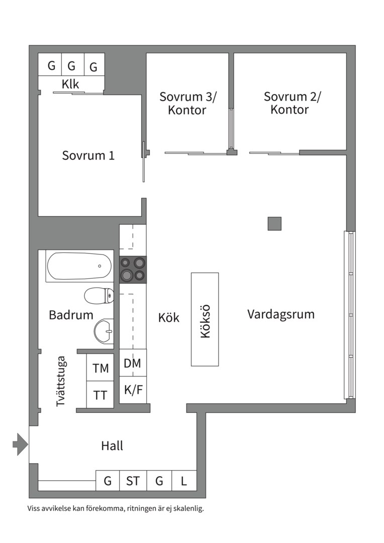 Planlösning från Tollareslingan 3, 2 tr, Såld i Tollare, Nacka