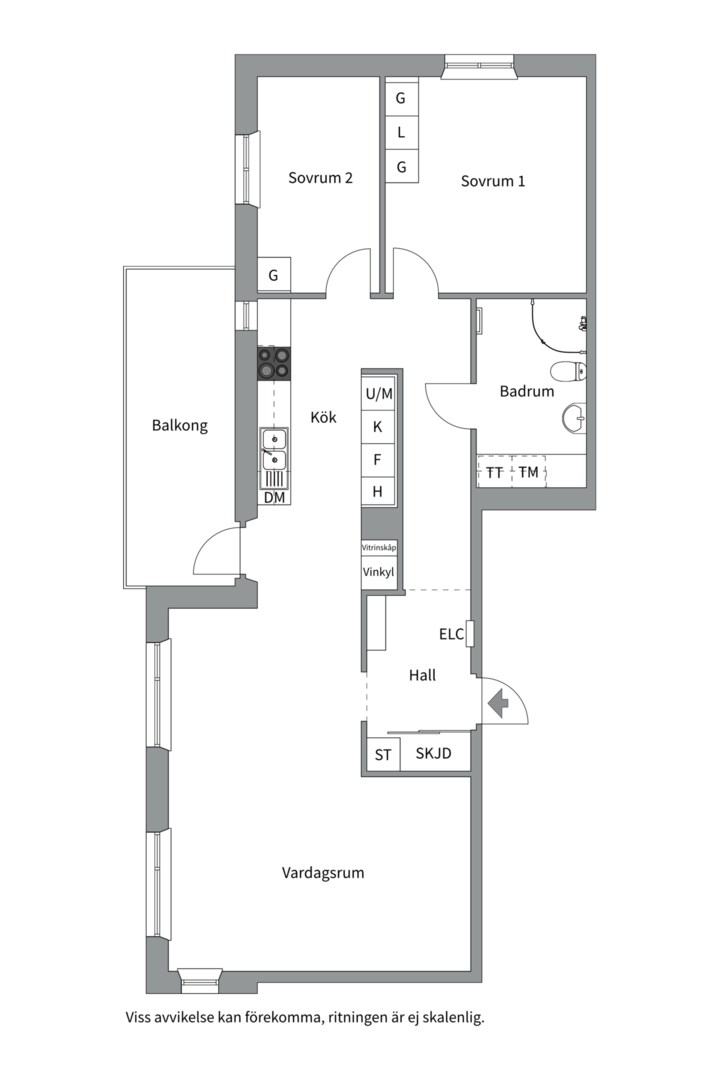 Planlösning från Tollare kaj 4, 7 av 8 tr, Såld i Tollare, Nacka