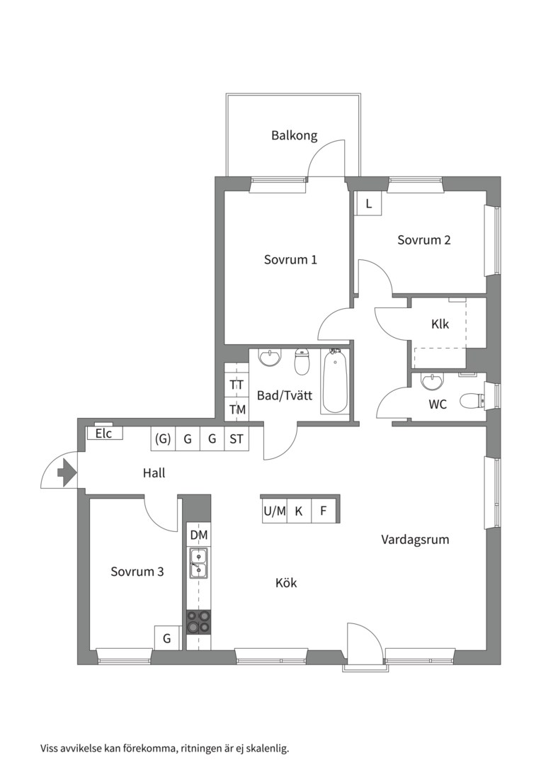 Planlösning från Hedenströms väg 15, 1tr, Såld i Tollare, Nacka