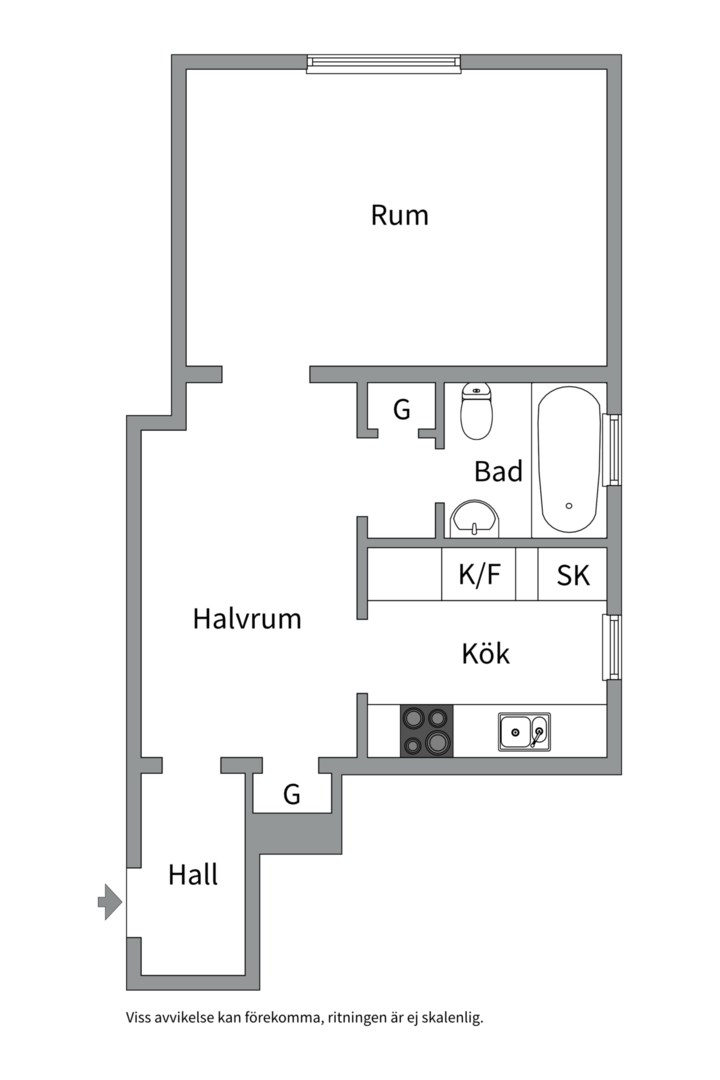 Planlösning från Kungsgatan 52 A, Kommande i Centrum, Uppsala