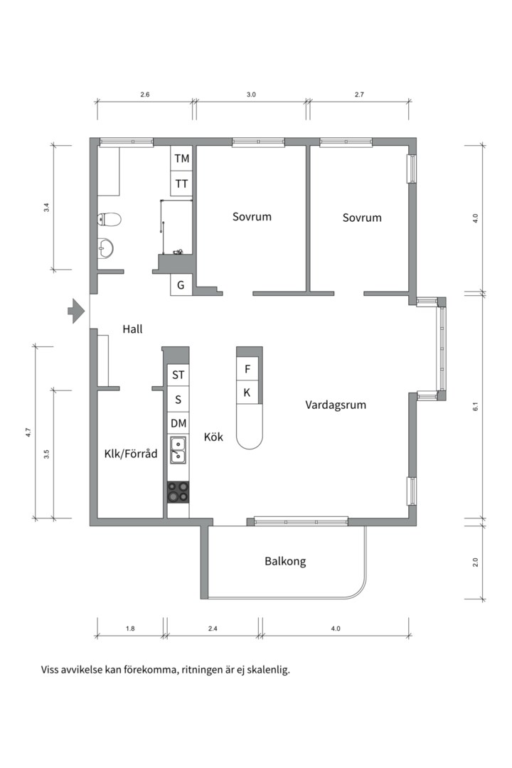 Planlösning från Gösta Wahlströms väg 12, Såld i Rickomberga, Uppsala