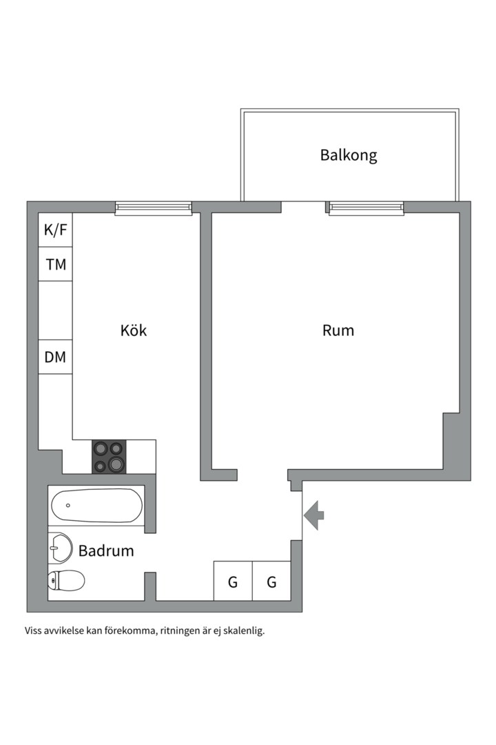 Planlösning från Tegnérgatan 15B, Såld i Luthagen, Uppsala
