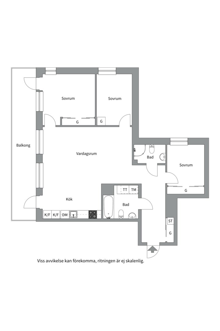 Planlösning från Torgny Segerstedts allé 17B, Såld i Rosendal, Uppsala