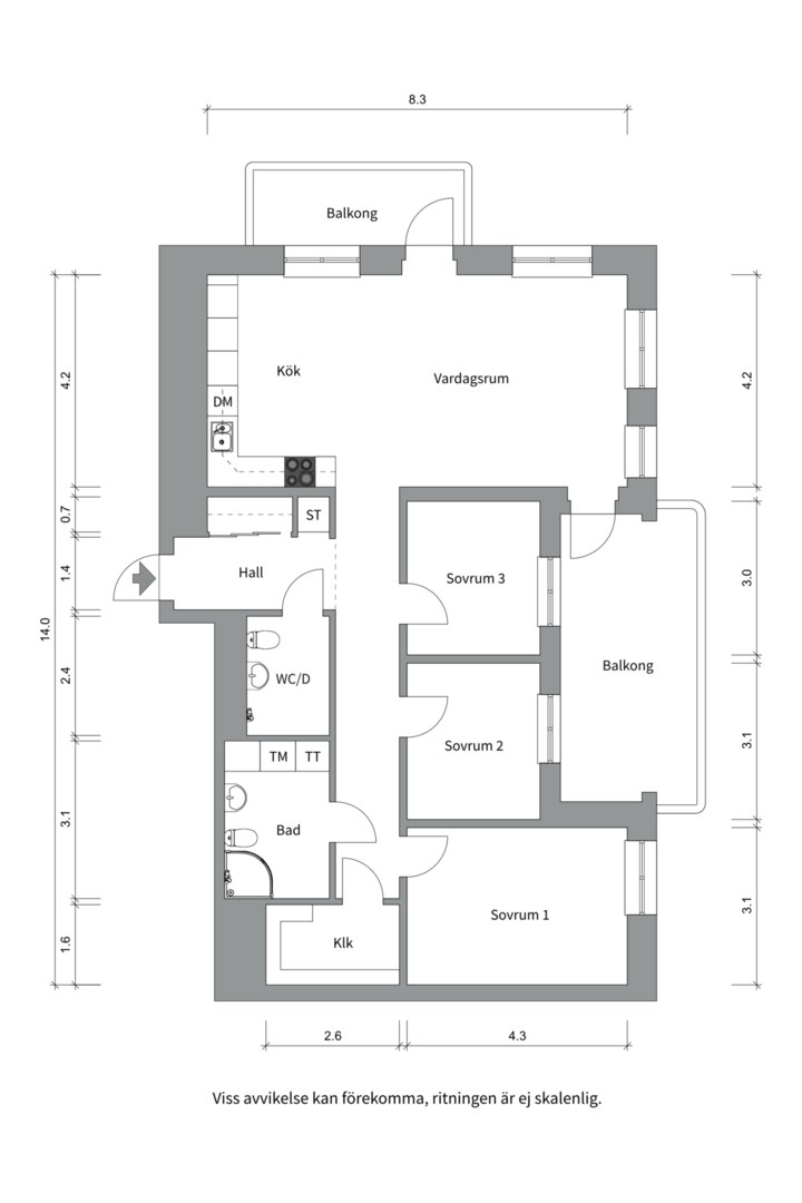 Planlösning från Industrigatan 37, Såld i Kungsängen, Uppsala