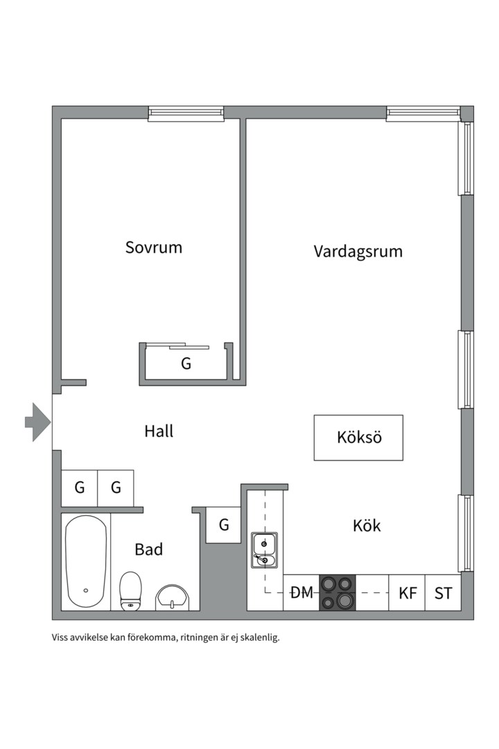 Planlösning från Fålhagsleden 99, Såld i Årsta, Uppsala