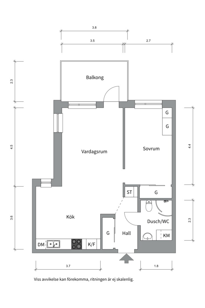 Planlösning från Kungsängsesplanaden 12B, Såld i Kungsängen, Uppsala