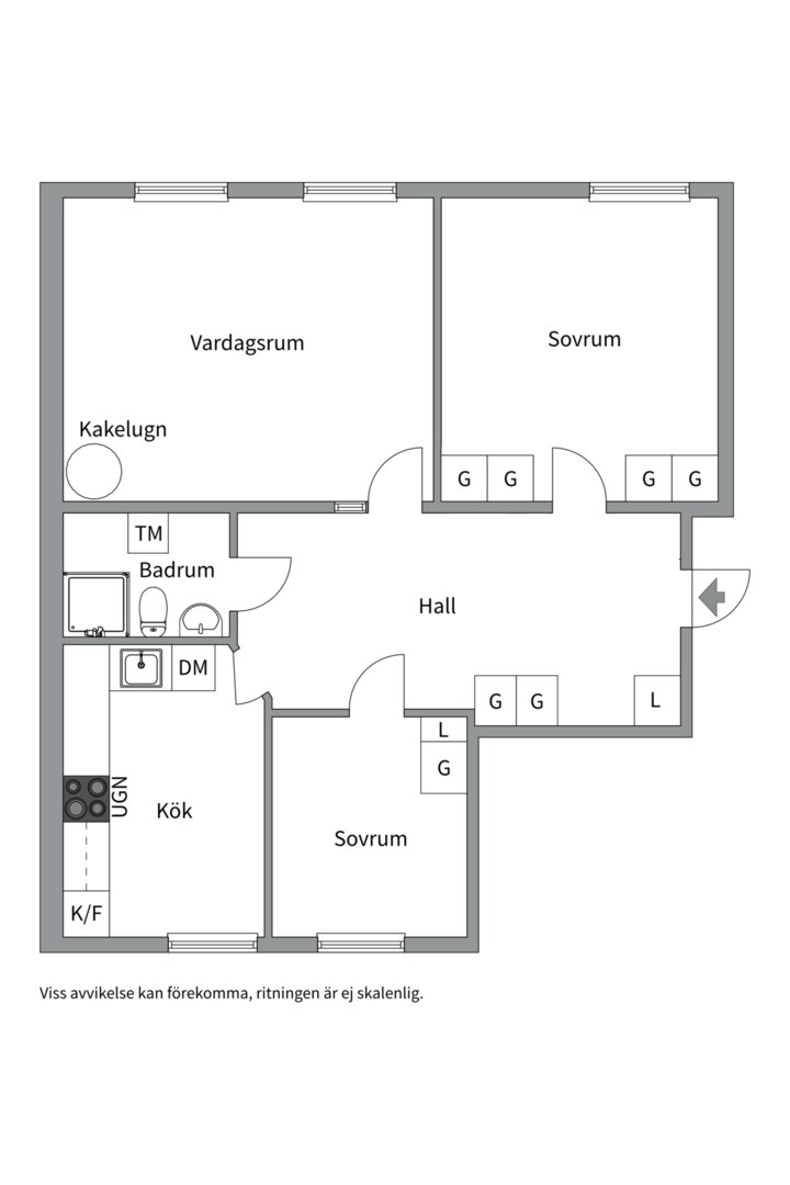 Planlösning från Dalgatan 21 B, Såld i Luthagen, Uppsala