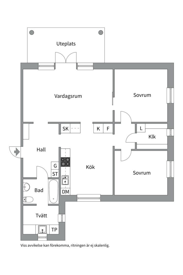 Planlösning från Basarbovägen 6, Såld i Ekeby, Uppsala