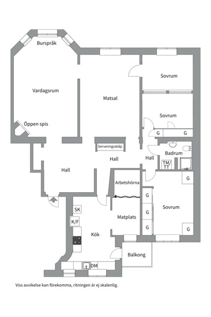 Planlösning från Fleminggatan 28, 2 tr, Såld i Kungsholmen, Stockholm