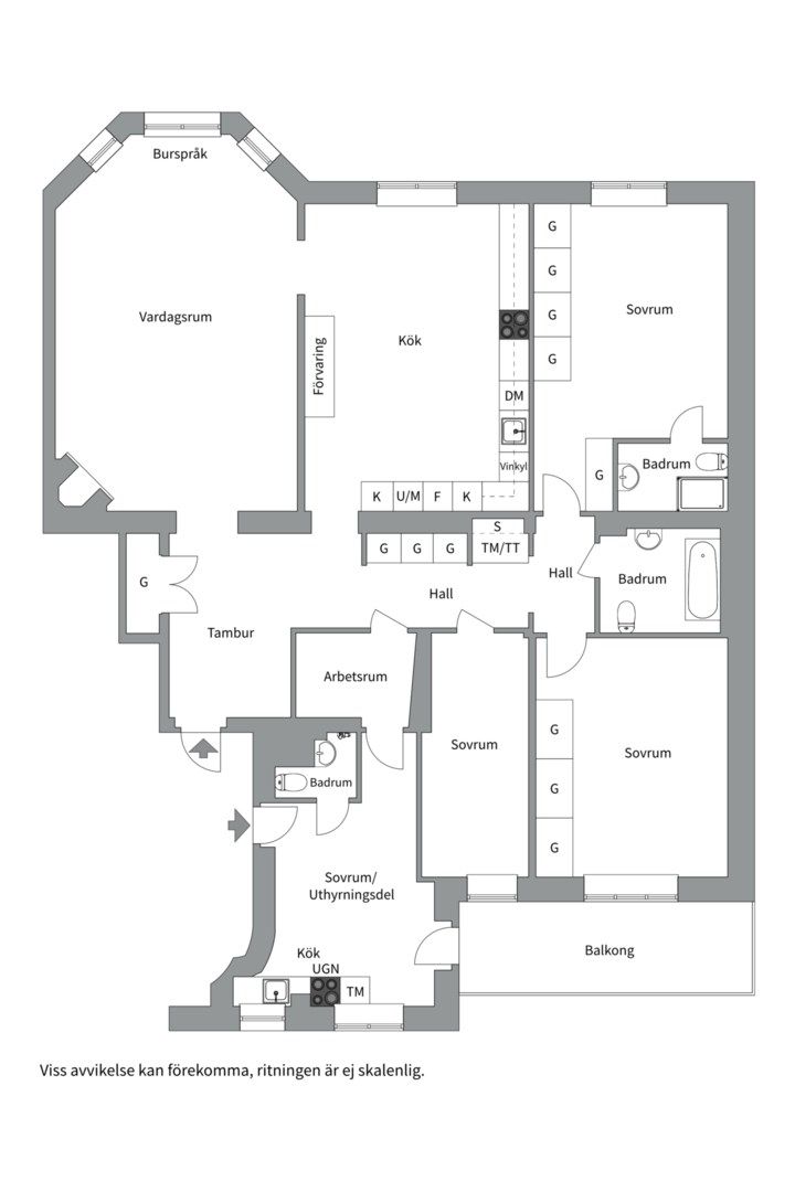 Planlösning från Fleminggatan 28, 2 tr, Såld i Kungsholmen, Stockholm