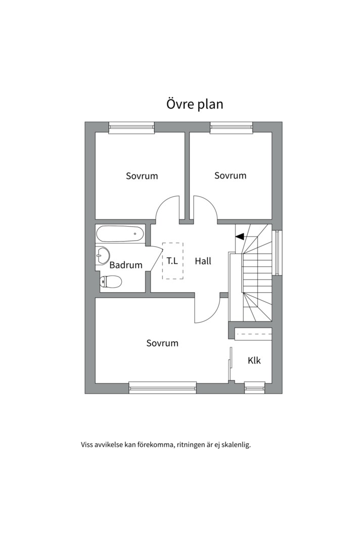 Planlösning från Vitmossevägen 108, Såld i Holmviksskogen, Värmdö