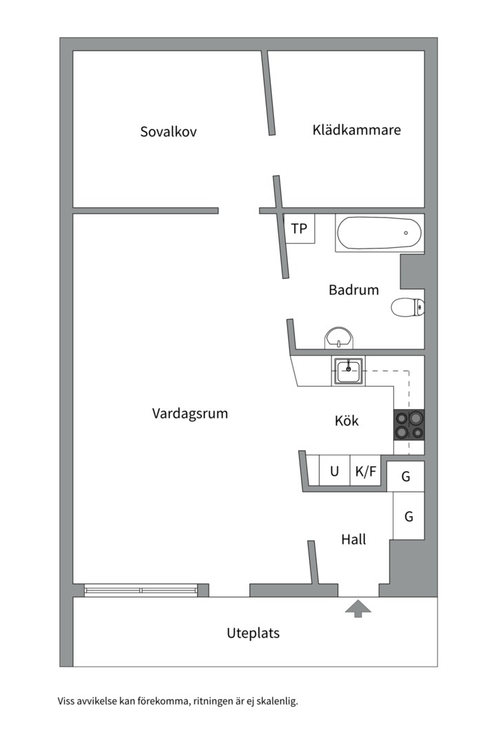 Planlösning från Hebbes gränd 17, Såld i Järla sjö, Nacka