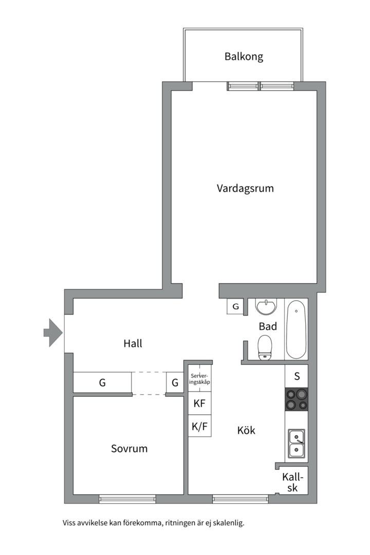 Planlösning från Geijersgatan 44 B, Såld i Luthagen, Uppsala