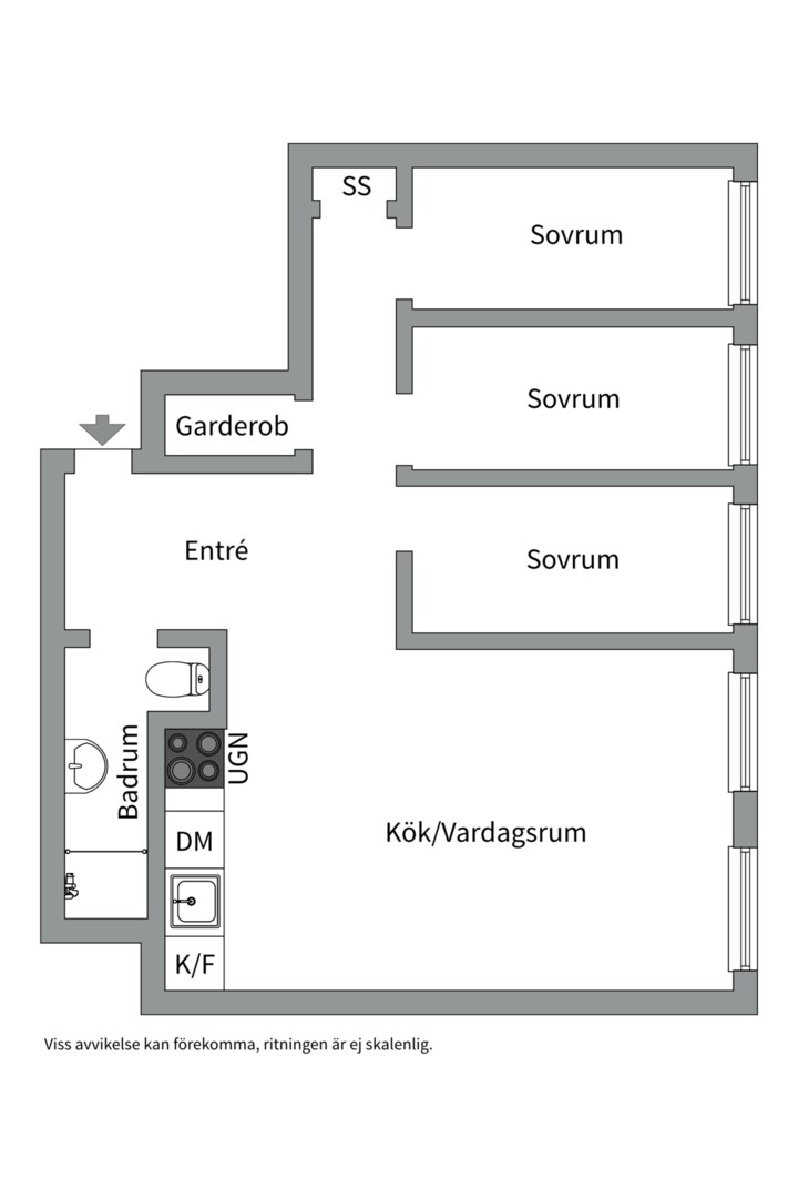 Planlösning från Frödingsvägen 10, 1,5 tr, Såld i Kungsholmen - Fredhäll, Stockholm
