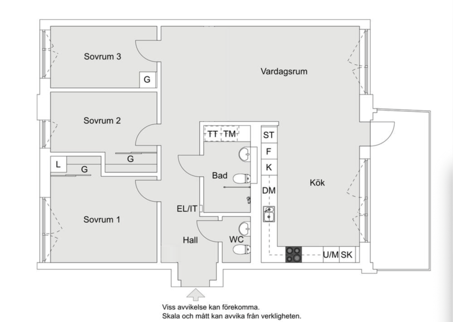 Planlösning från Augustendalsvägen 33, Såld i Nacka Strand, Nacka