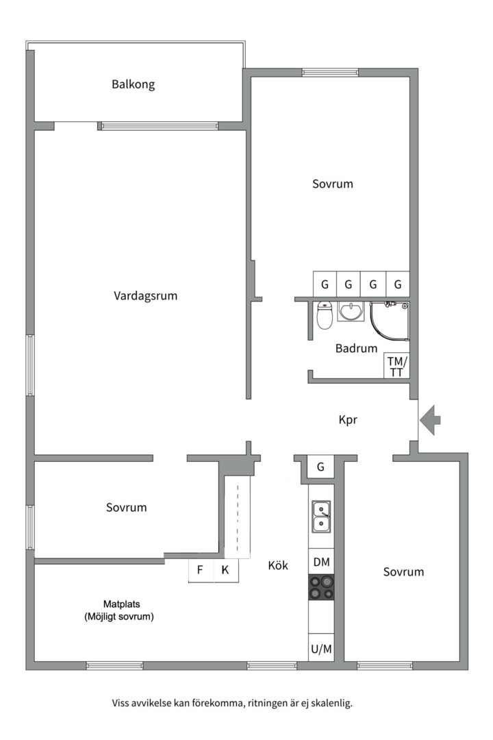 Planlösning från Beckasinvägen 32, Såld i Saltängen, Nacka