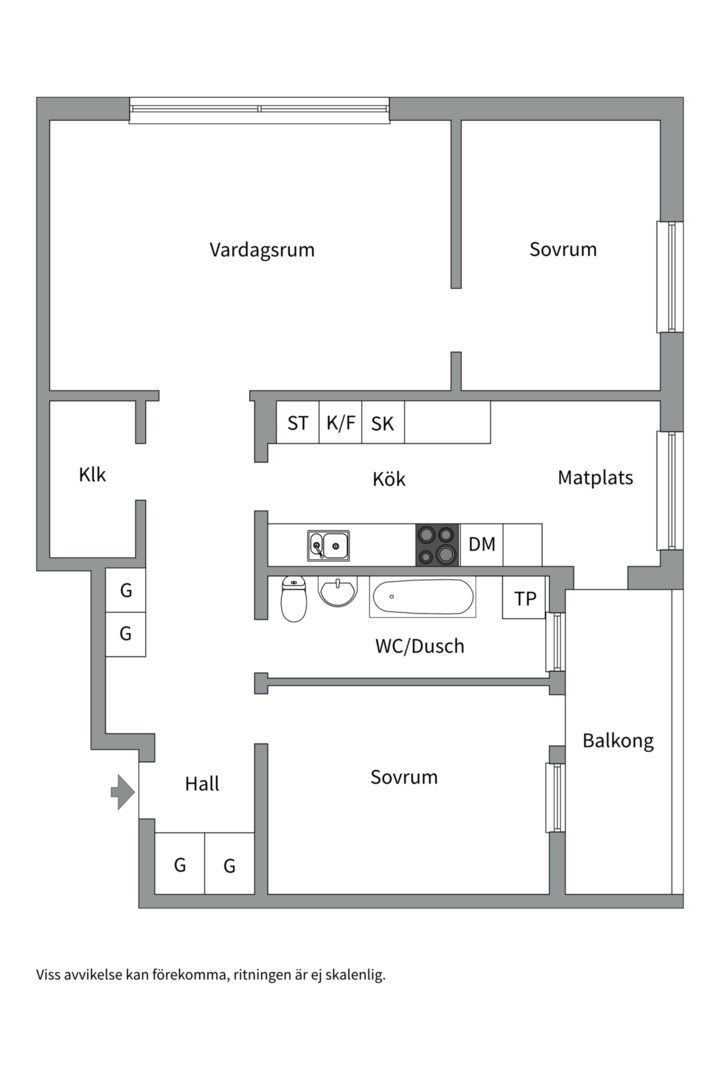 Planlösning från Fyrislundsgatan 38, Såld i Årsta, Uppsala