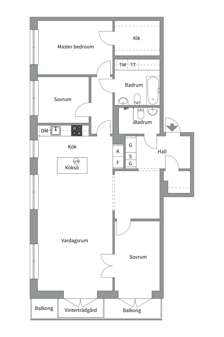 Planlösning från Tollareslingan 7, 2 tr, Såld i Tollare, Nacka