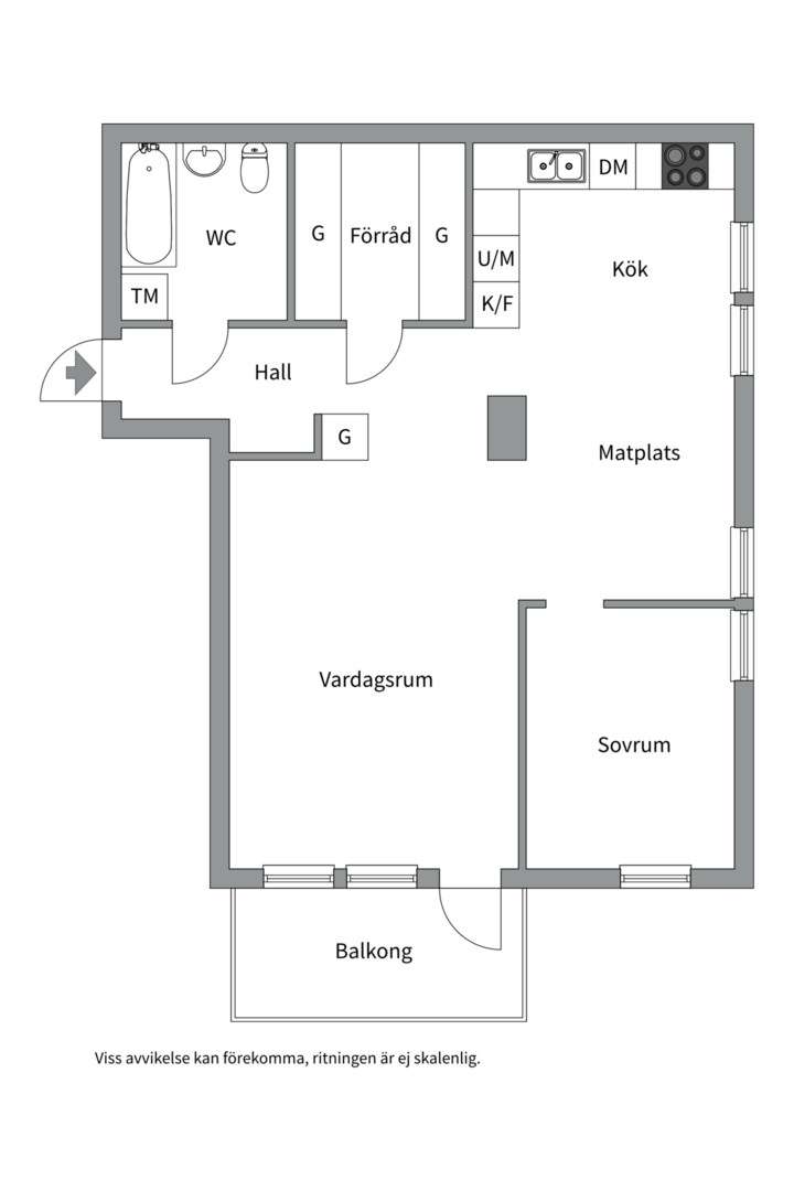 Planlösning från Skarpövägen 57, Såld i Västra Orminge, Nacka