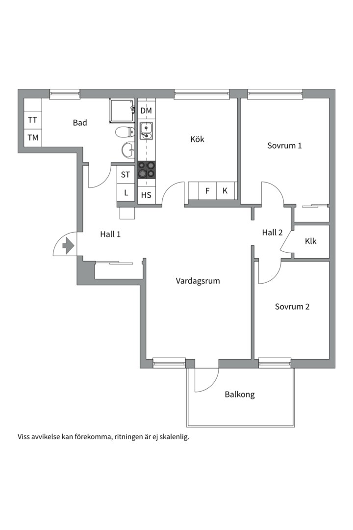 Planlösning från Torngatan 22, Såld i Kapellgärdet, Uppsala