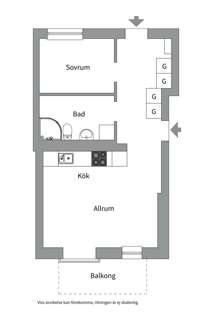 Planlösning från Torkelsgatan 19G, Såld i Fålhagen, Uppsala