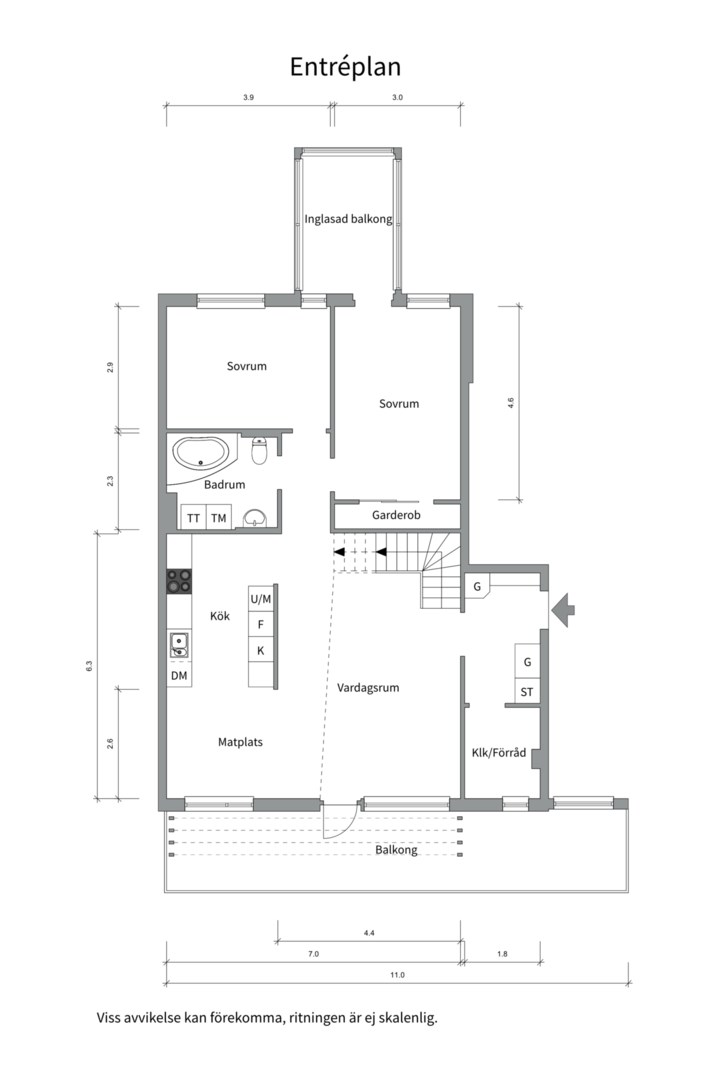 Planlösning från Tullgarnsgatan 21, Såld i Kungsängen, Uppsala