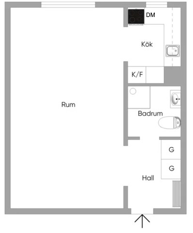 Planlösning från Edinsvägen 1, Såld i Ektorp, Nacka