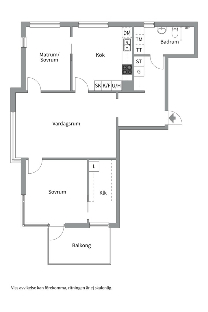 Planlösning från Luthagsesplanaden 13B, Såld i Luthagen, Uppsala