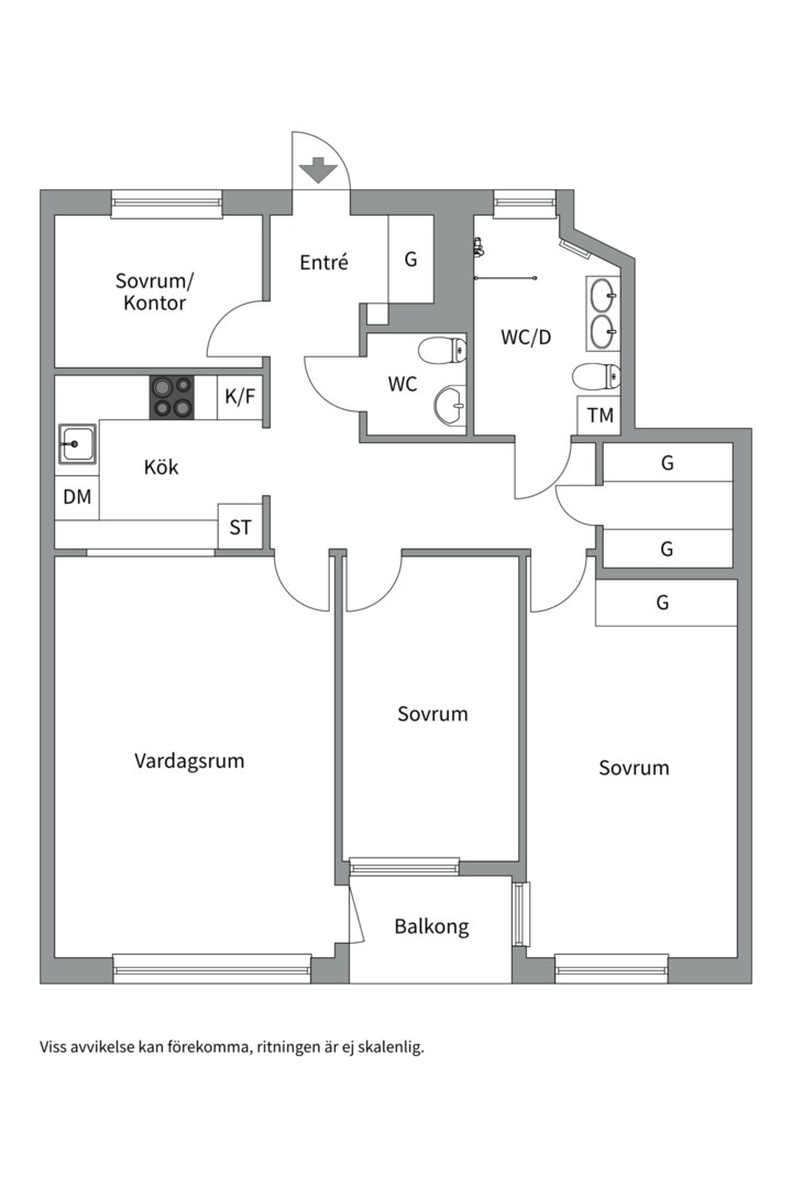 Planlösning från Drakenbergsgatan 8, Såld i Södermalm - Hornstull, Stockholm