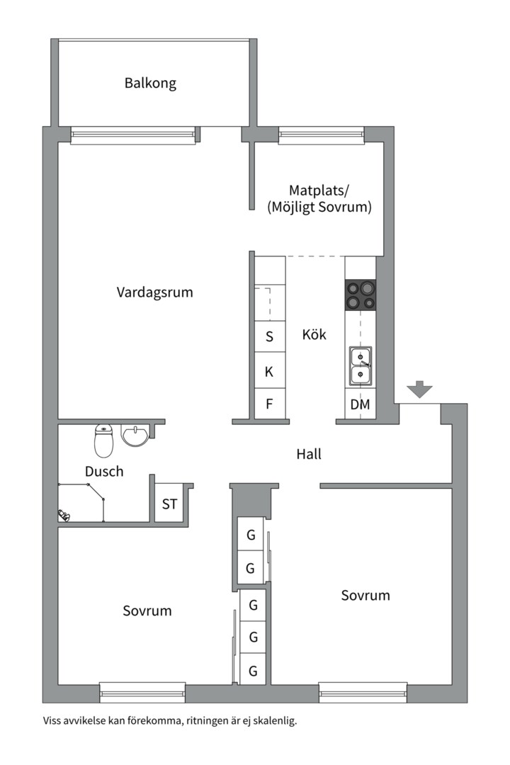 Planlösning från Höjdvägen 3C, 1 tr, Såld i Eknäs, Nacka