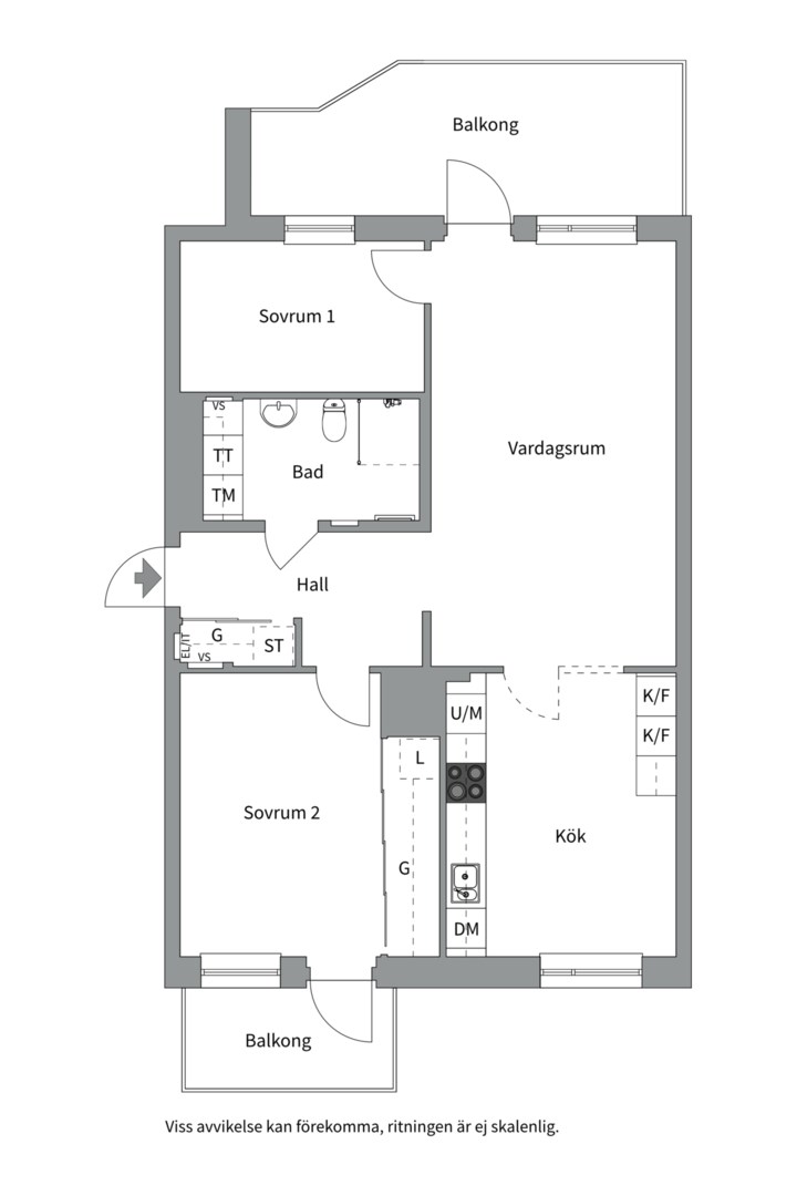 Planlösning från Amanuensgatan 1, Såld i Rosendal, Uppsala