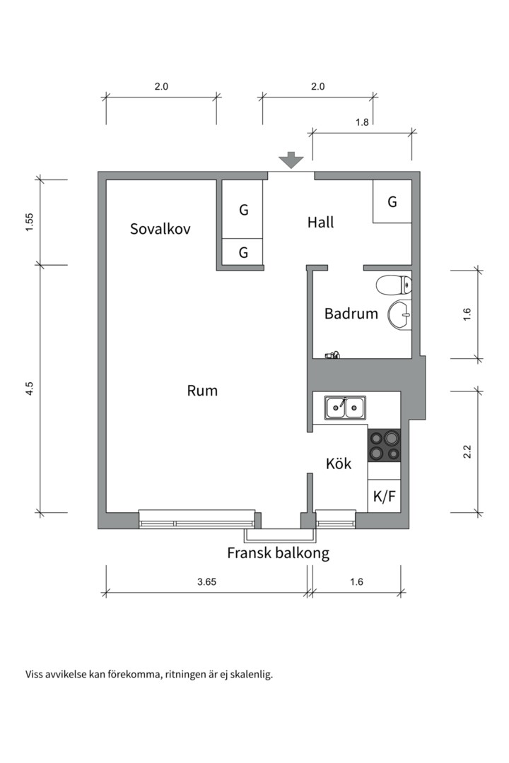Planlösning från Sankt Göransgatan 152, 2 tr, Såld i Kungsholmen - Stadshagen, Stockholm