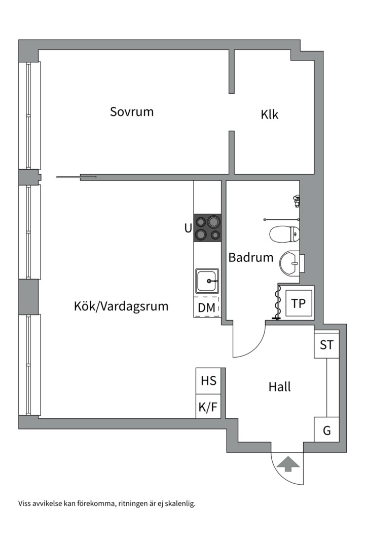 Planlösning från Fabrikörvägen 4A, 5 tr, Såld i Nacka Strand, Nacka