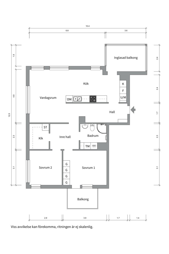 Planlösning från Råbyvägen 28, Såld i Kapellgärdet, Uppsala