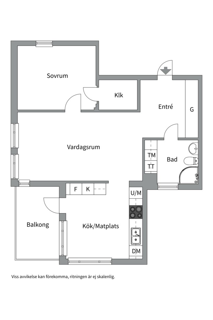 Planlösning från Morkullevägen 74, Såld i Sunnersta, Uppsala